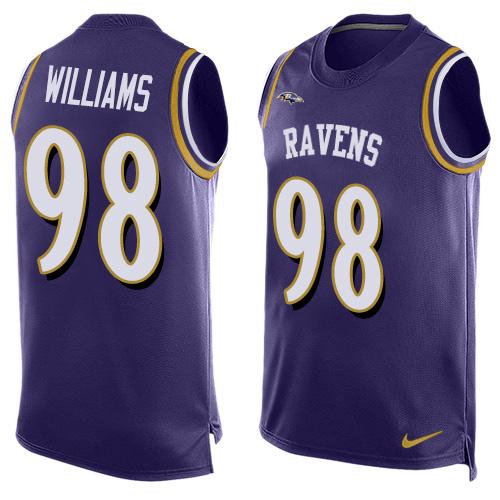 Nike Ravens #98 Brandon Williams Purple Team Color Men's Stitched NFL Limited Tank Top Jersey